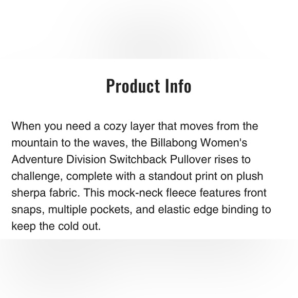 ⭐️Billabong A/Div Switchback Mock Neck Pullover Sweatshirt Striped XS-  NWOT - Picture 11 of 13